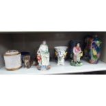 Decorative ceramics: to include an Art Nouveau period, Royal Doulton streaky glazed shallow bowl,
