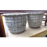 A pair of composition stone planters 10''h 16''dia BSR