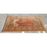 A 20thC part silk prayer rug,