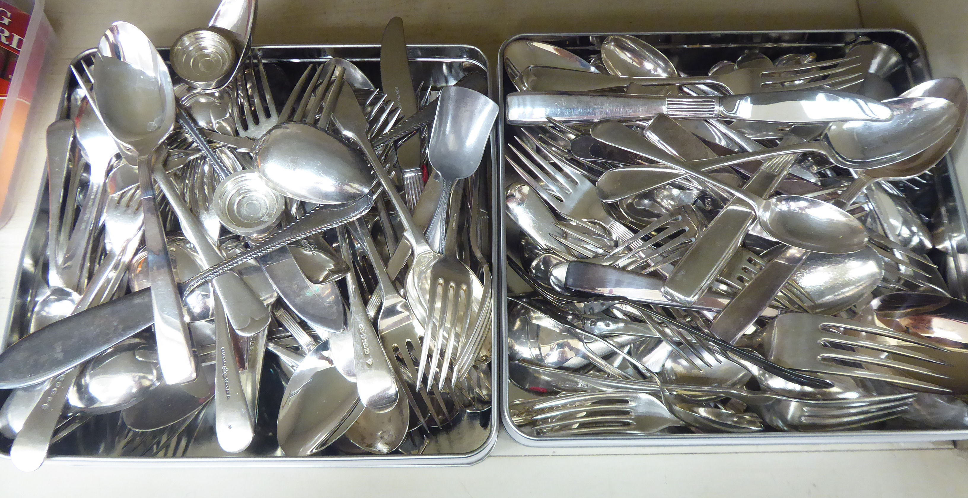 Silver plated cutlery and flatware: to include fiddle pattern examples OS10