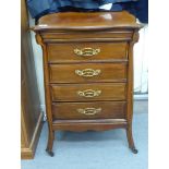 A late 19th/early 20thC Continental mahogany side table/chest,