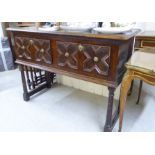 An 18thC and later oak sideboard, the planked,