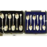 A set of six silver Albany pattern teaspoons Birmingham 1928 cased;