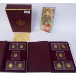 '1980 Gold Kings Collection' a Cayman Islands set of ten 50 dollar proof coins,