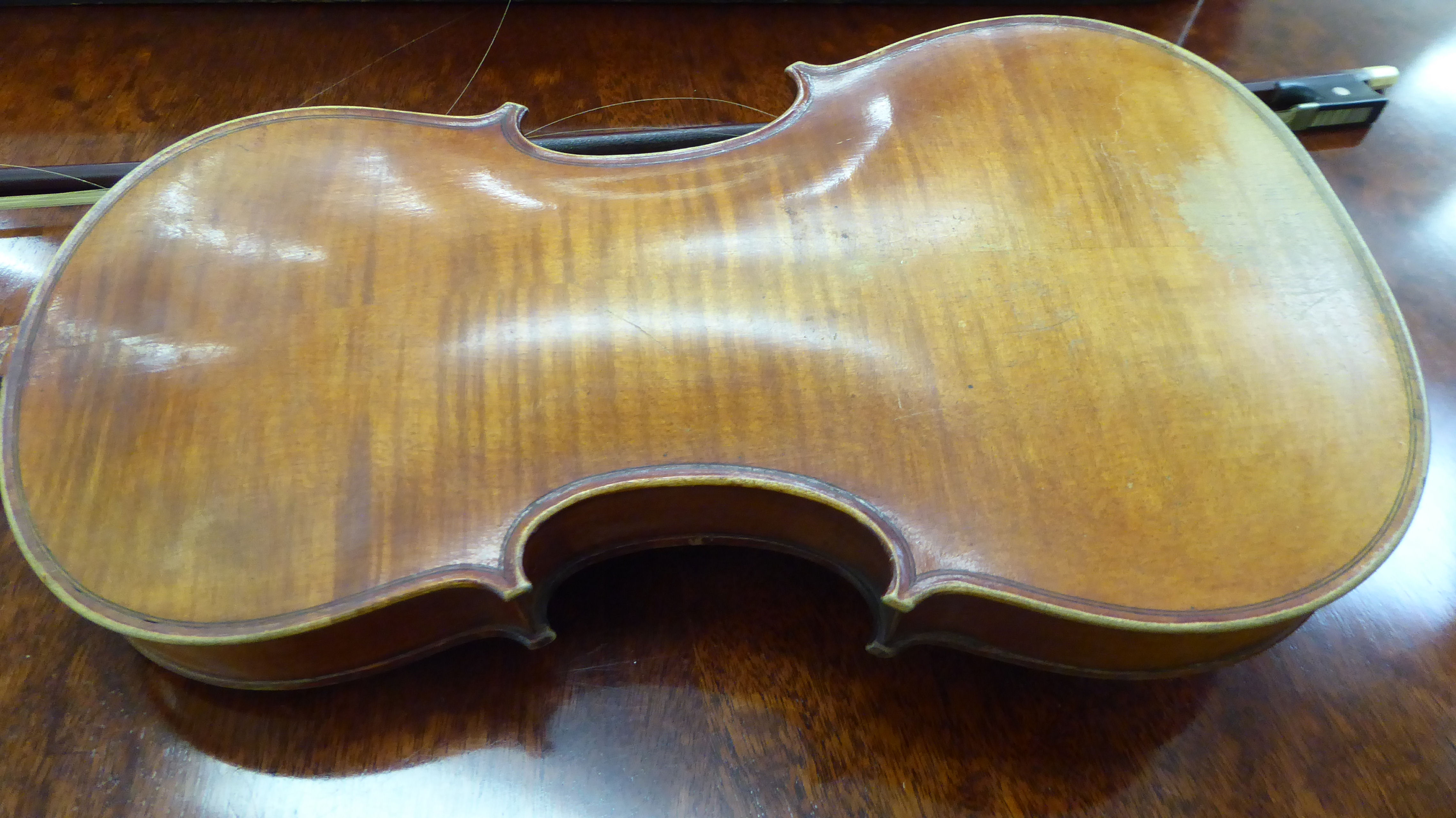 A violin, the two-piece back with a purfled edge 12. - Image 5 of 7