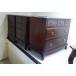 Stag Minstral mahogany finished bedroom furniture, viz.