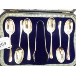 A set of six silver Hanoverian pattern teaspoons;