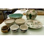 Oriental ceramics: to include a late 18thC Chinese porcelain tea bowl,