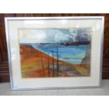 Margo Maeckelberghe - 'Mackerel Coast' gouache bears a signature 15'' x 22'' framed SR