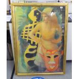 Adrian George - 'Les Grandes Bois Bois' pastel bears a signature 42'' x 29'' framed T09