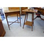 Two Edwardian mahogany and crossbanded occasional tables, viz.