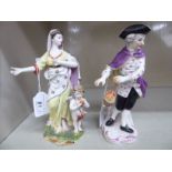 Ceramics: to include a mid 19thC porcelain figure, a man wearing a tricorn hat 7.