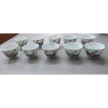 Ten early 20thC Chinese Export porcelain tea bowls,