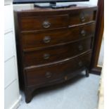 A Regency satinwood inlaid mahogany bowfront dressing chest,