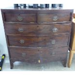 A Regency satinwood inlaid mahogany bow front dressing chest,