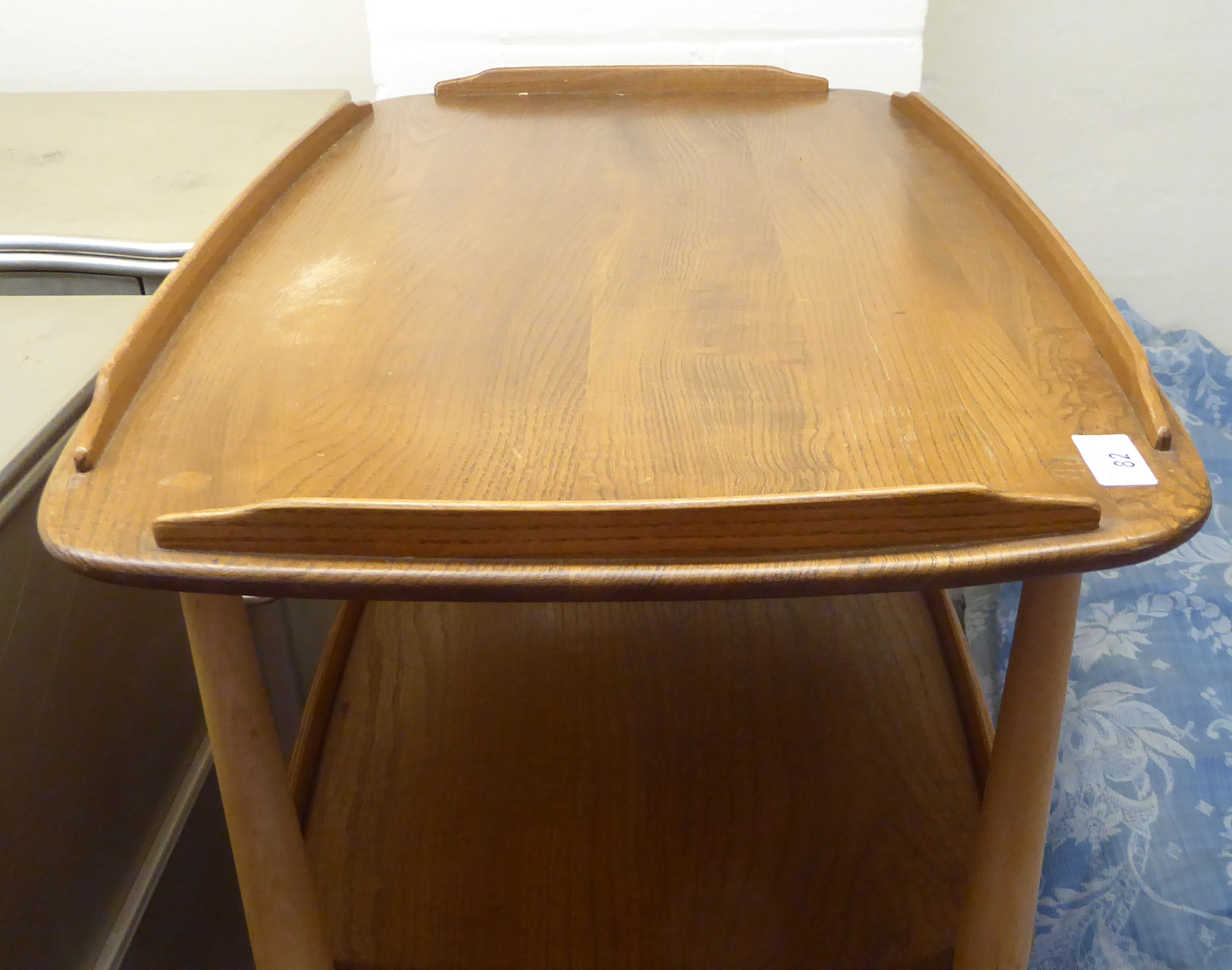 An Ercol beech and elm galleried, three tier tea trolley, - Image 2 of 4