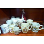 British Royal Commemorative china mugs from George VI onwards;