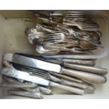 Mainly 19thC miscellaneous silver flatware: to include component parts mixed marks OS10