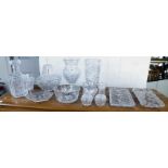 Cut crystal and other glassware: to include vases,