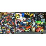 Three boxes of diecast model vehicles: to include mainly Corgi and Matchbox examples CA
