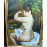 J Knight - a nude study oil on board bears a signature 30'' x 24'' framed LSF