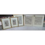 Five 18thC maps: to include a John Cary - Glasgow and Stirling 10'' x 8'' in a mount T0S8
