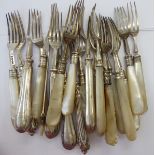 Silver dessert forks with various handles mixed marks 11