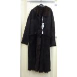 A (new) Marks & Spencers Per Una 'real sheepskin' dark brown coat size 14 RSM