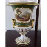 An early 20thC (probably English) porcelain pedestal urn design vase,