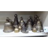 A graduated matched set of eleven Asian cast metal bells largest 4''h OS9