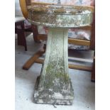 A composition stone pedestal sun dial 24''h 15''dia BSR