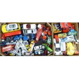 Two boxes of diecast model vehicles: to include mainly Corgi and Matchbox examples CA