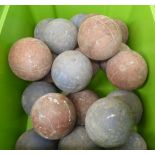 A collection of Continental painted wooden boules approx. 4.