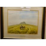 Donald Ayres - ponies on Dartmoor watercolour bears a signature 24'' x 27'' framed LSF