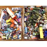 Two boxes of diecast model vehicles: to include mainly Corgi and Matchbox examples CA