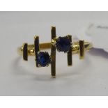A 1970s style 18ct gold two stone,