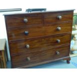 A late 19thC mahogany five drawer dressing chest,