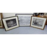 Engravings: to include a study of Rome 15'' x 19'' framed RAM