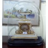 A late 19thC Japy Freres alabaster cased mantel clock,