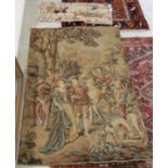 A 20thC Flemish inspired tapestry 17'' x 40'';