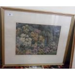 V Spencer Woodward - English country garden flowers watercolour bears a signature 11'' x 15''