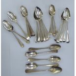 Twenty-five 19thC silver fiddle and Old English pattern teaspoons mixed marks 11