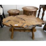 Two Indian hardwood occasional tables 14.