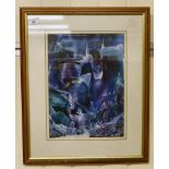 Clair Allen - a fantasy picture wax painting bears a signature & dated '96 14.5'' x 10.