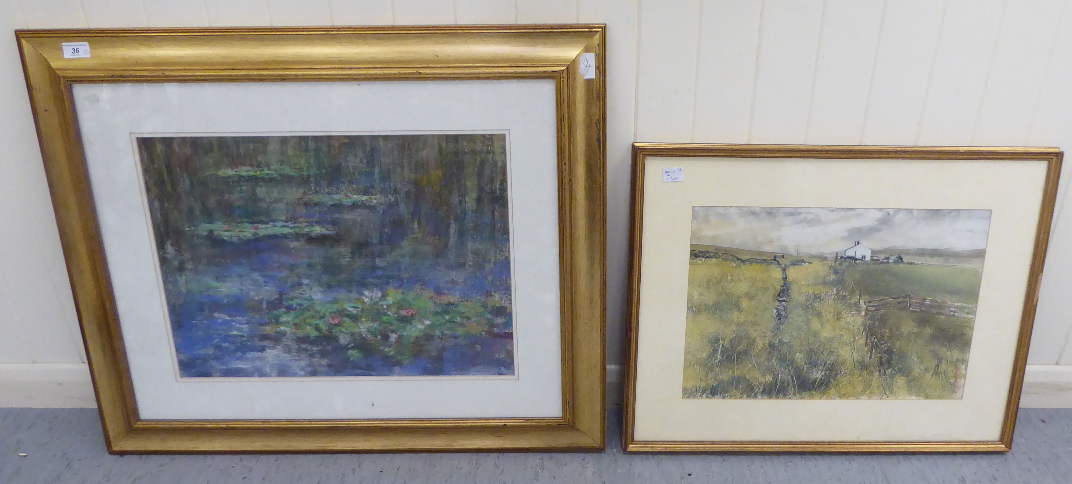 20thC British School - a lily pond pastel bears an indistinct signature 15'' x 21'' framed;