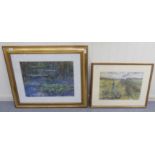 20thC British School - a lily pond pastel bears an indistinct signature 15'' x 21'' framed;