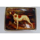 A silver rectangular pill box,