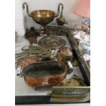 Functional metalware: to include an early 20thC jelly mould; two wall features;