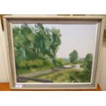 Brian Bennett - 'The Grand Union Canal' oil on board bears initials & dated '69 13'' x 17''
