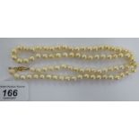 A single row cultured pearl necklace,